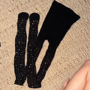 Black Star Patterned panty hose